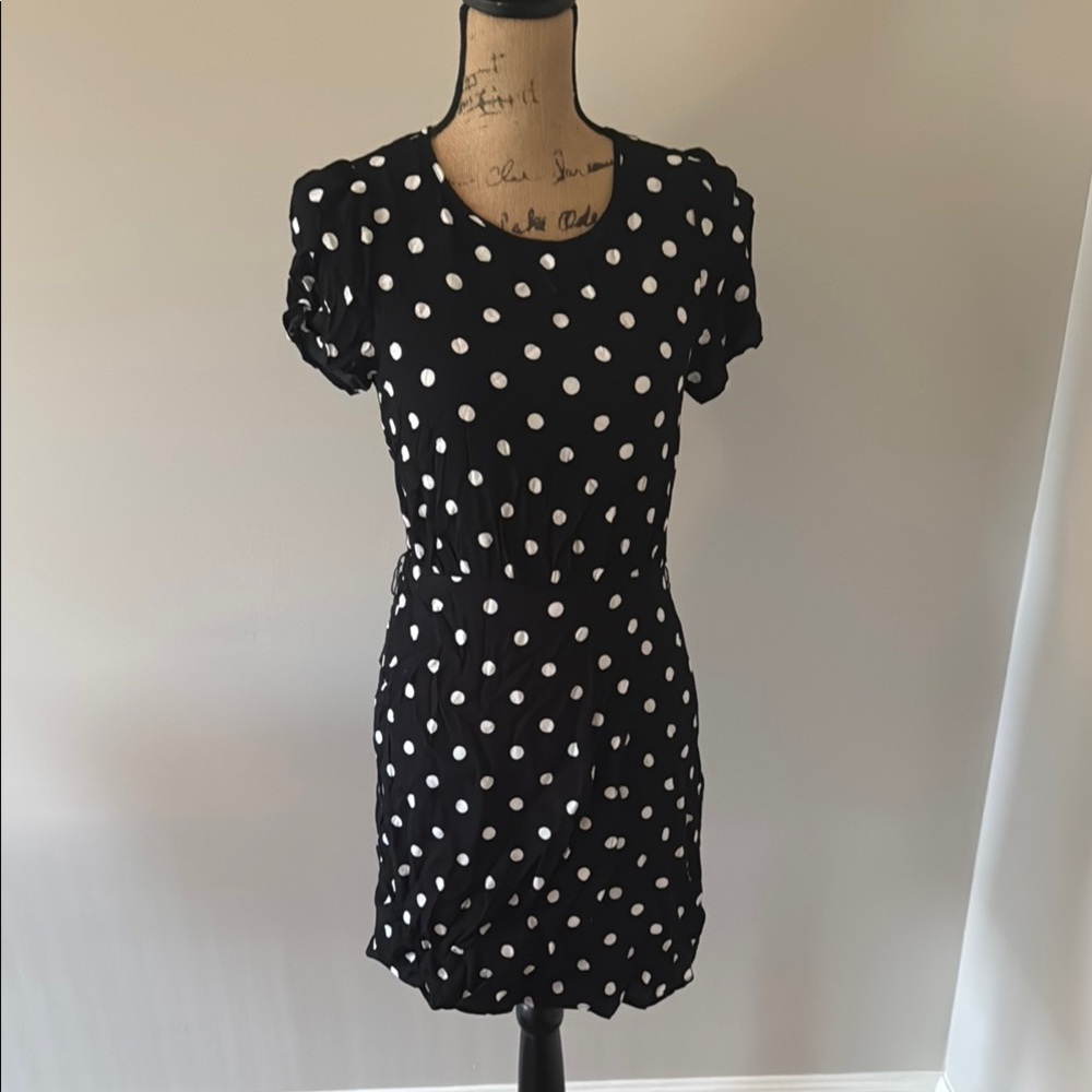 1. STATE size 6 Polka Dot Black Dress